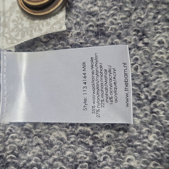 The Barn made in the Netherlands Black Gray Wool Mohair Long Coat - Picture 13 of 15